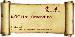 Kállai Armandina névjegykártya
